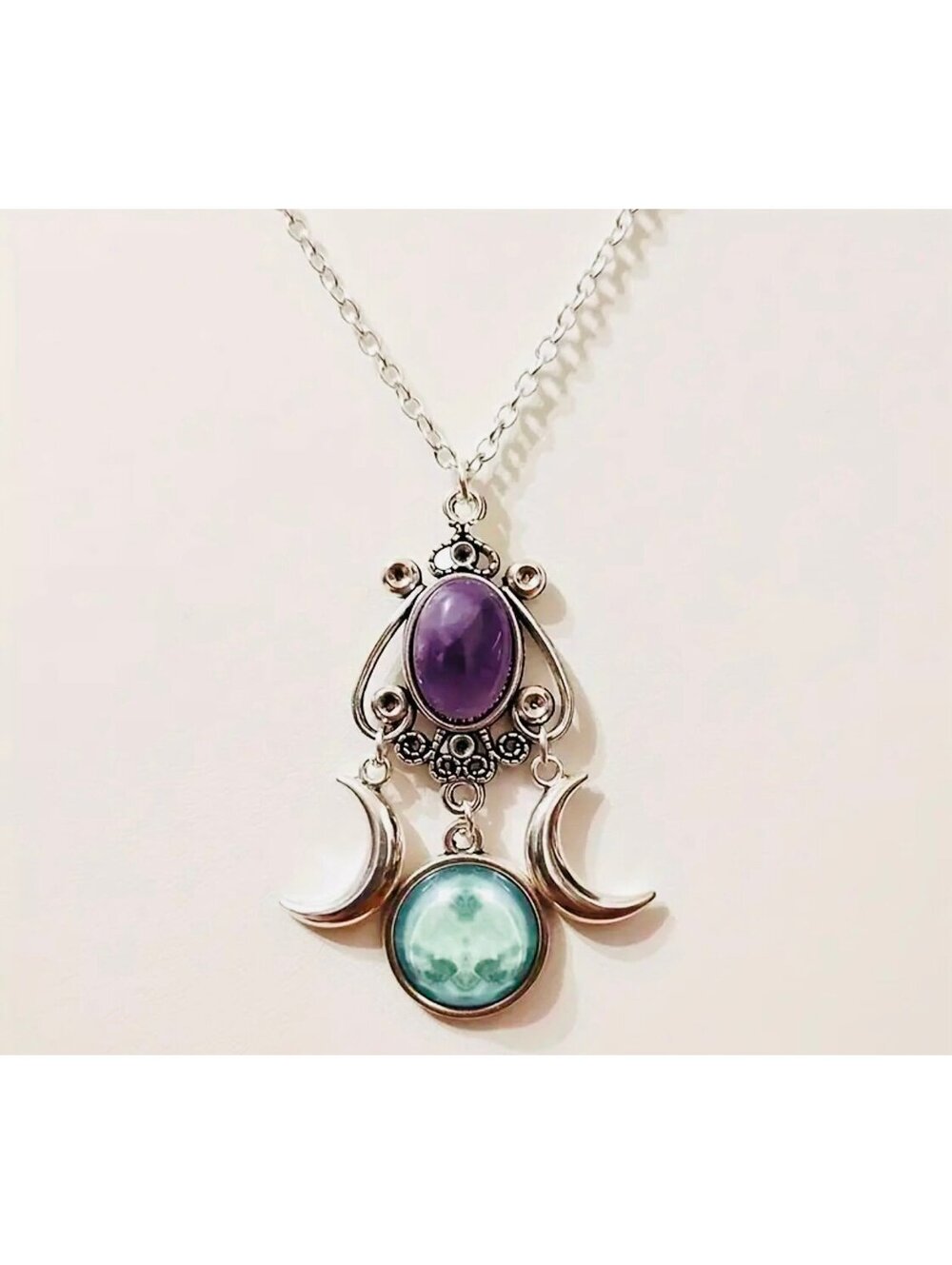 New - Triple Moon Goddess Pendant Necklace